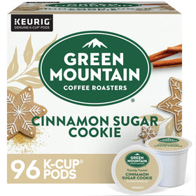 Green Mountain Cinnamon Sugar Cookie Keurig pod on countertop—quick morning pick-me-up.