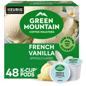 Green Mountain French Vanilla K-Cup pods offer vanilla aroma for a smooth morning