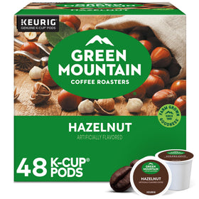 Green Mountain Coffee Roasters Hazelnut K-Cup pod ready to brew a smooth cup.