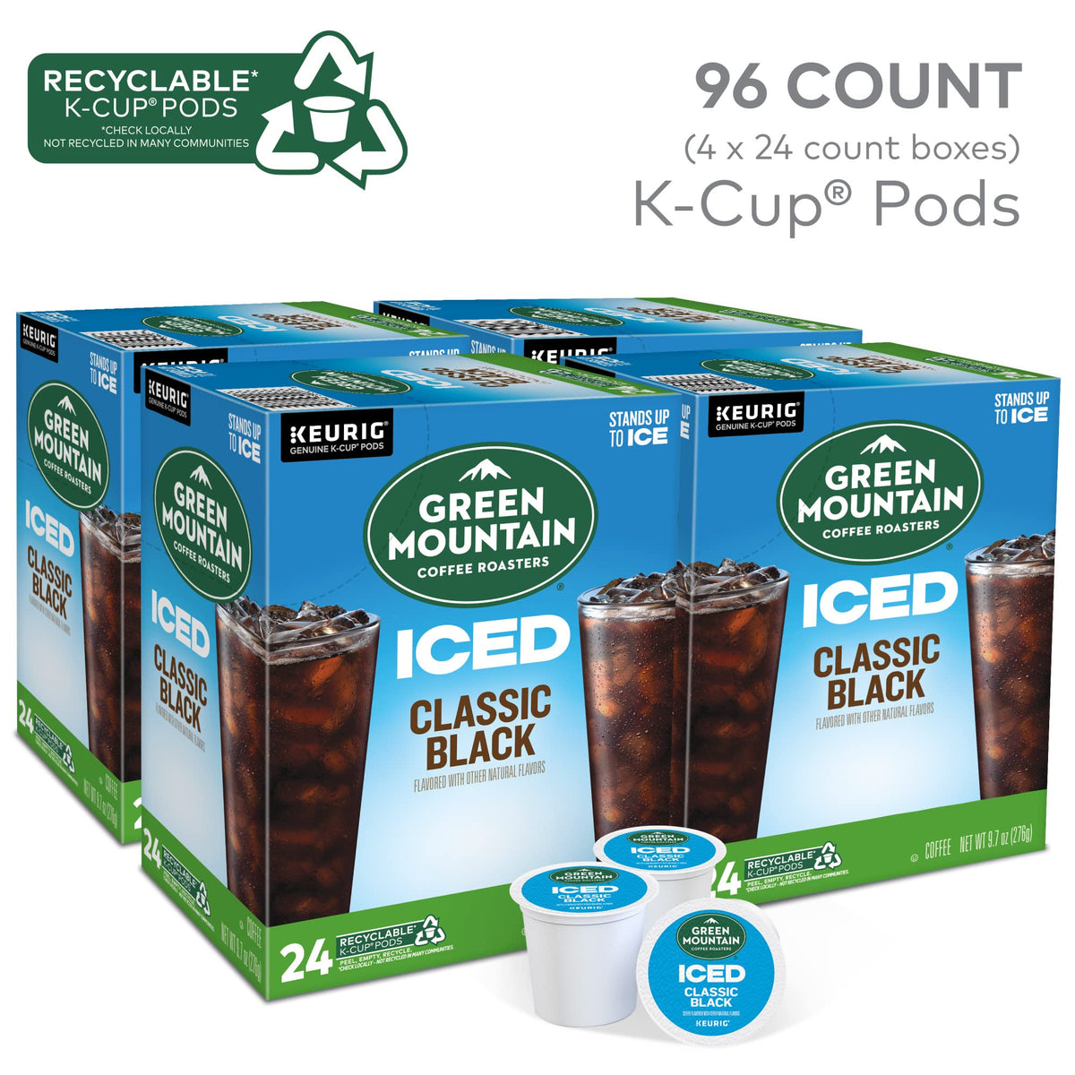 Green Mountain ICED Classic Black cup showing rich color and inviting aroma.