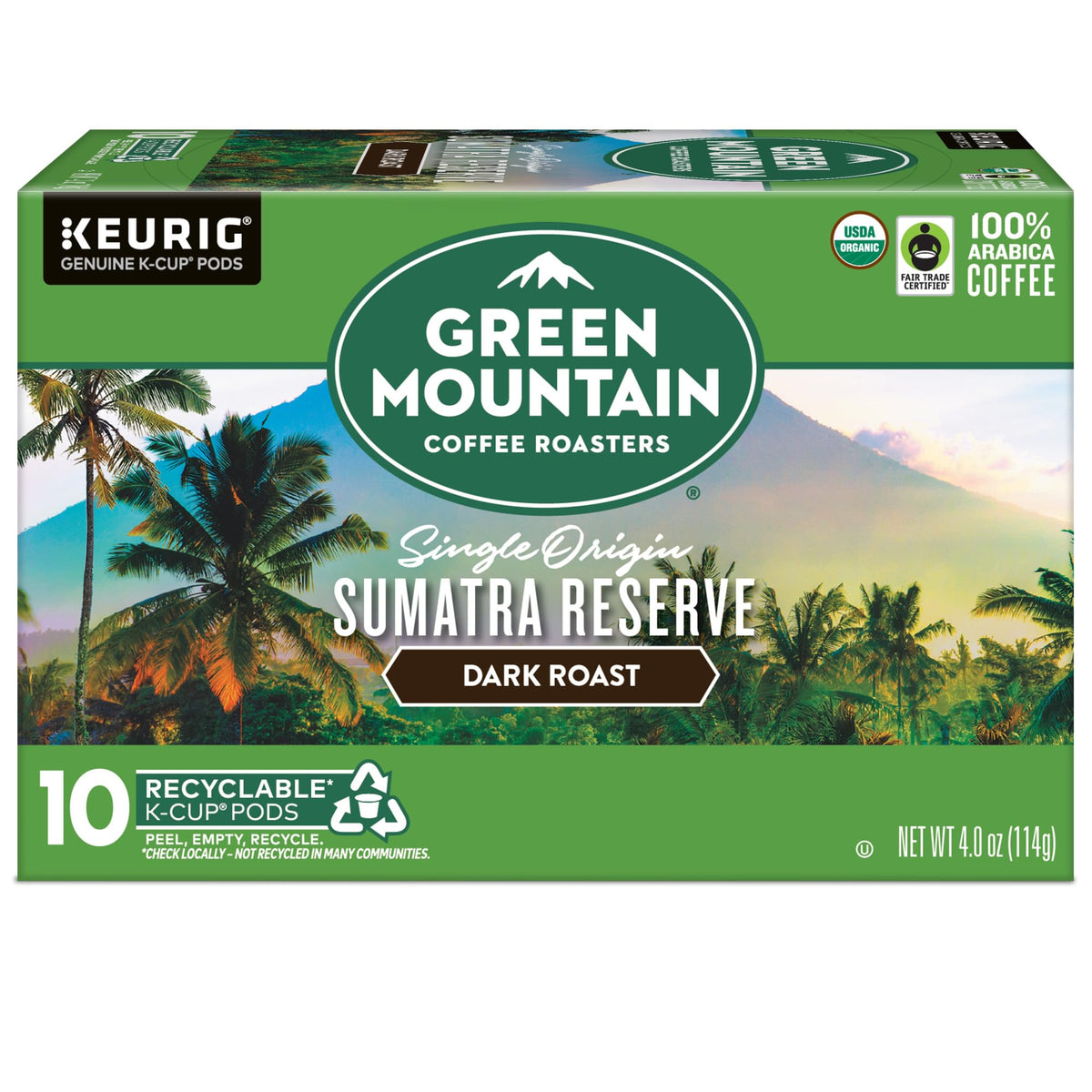 Keurig-compatible design of Green Mountain Sumatra Reserve pods