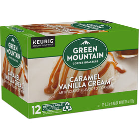 Green Mountain Coffee Roasters Keurig-compatible pods glow as convenient brew option.