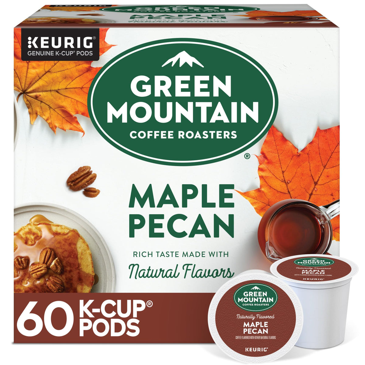 Green Mountain Maple Pecan K-Cup pods for a smooth morning brew