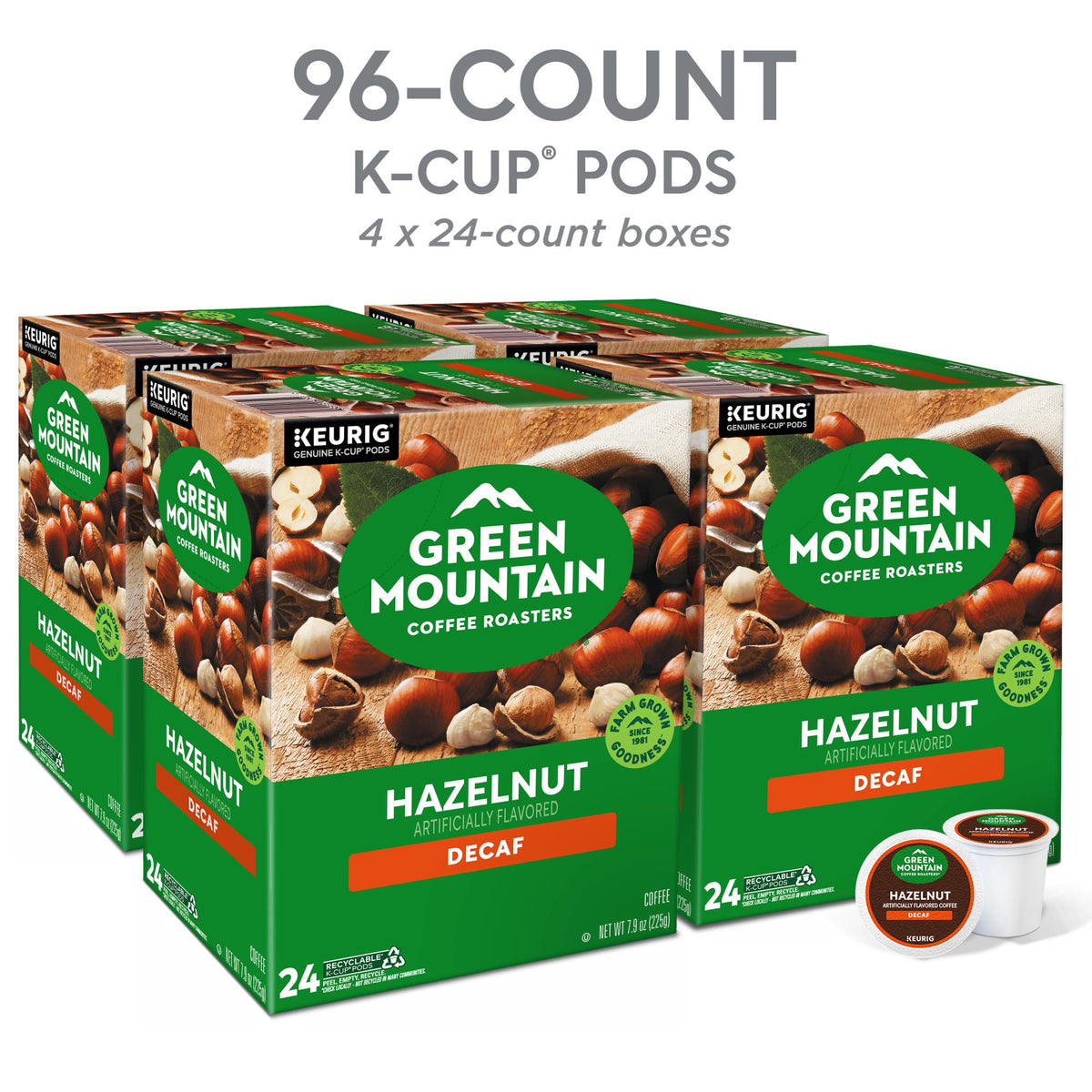 Steaming cup preview of Green Mountain Coffee Roasters hazelnut decaf