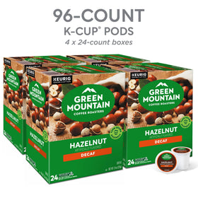 Steaming cup preview of Green Mountain Coffee Roasters hazelnut decaf