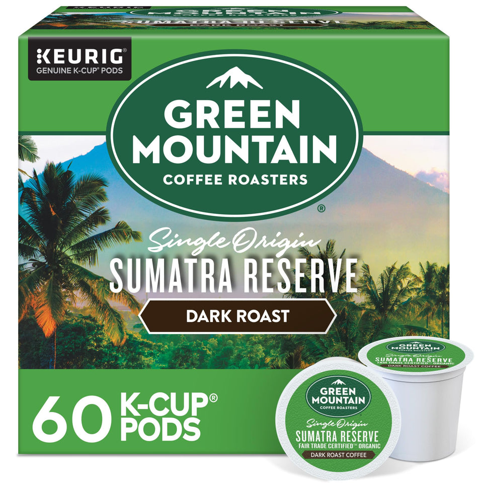 Green Mountain Coffee Roasters Sumatra Reserve packaging 60-count box for home use