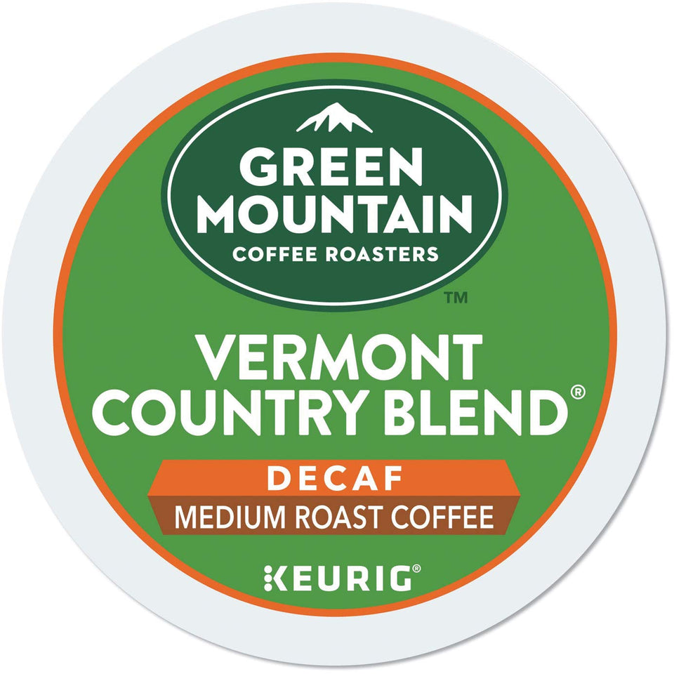 Green Mountain Coffee Vermont Country Blend Decaf K-Cup pour image highlights smooth aroma