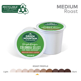Green Mountain Colombia Select aroma notes of caramel and cocoa.