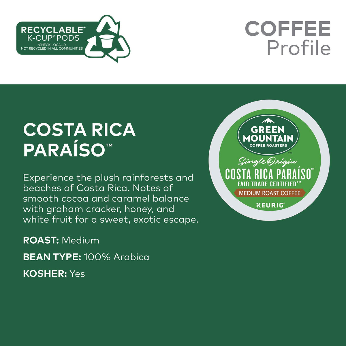 Costa Rica Paraiso medium roast bag showcasing balanced flavor profile
