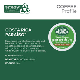 Costa Rica Paraiso medium roast bag showcasing balanced flavor profile