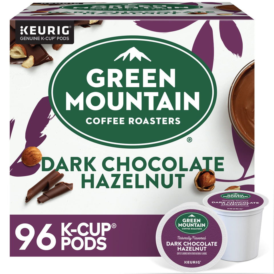 Green Mountain Dark Chocolate Hazelnut K-Cup pod for flavorful mornings.