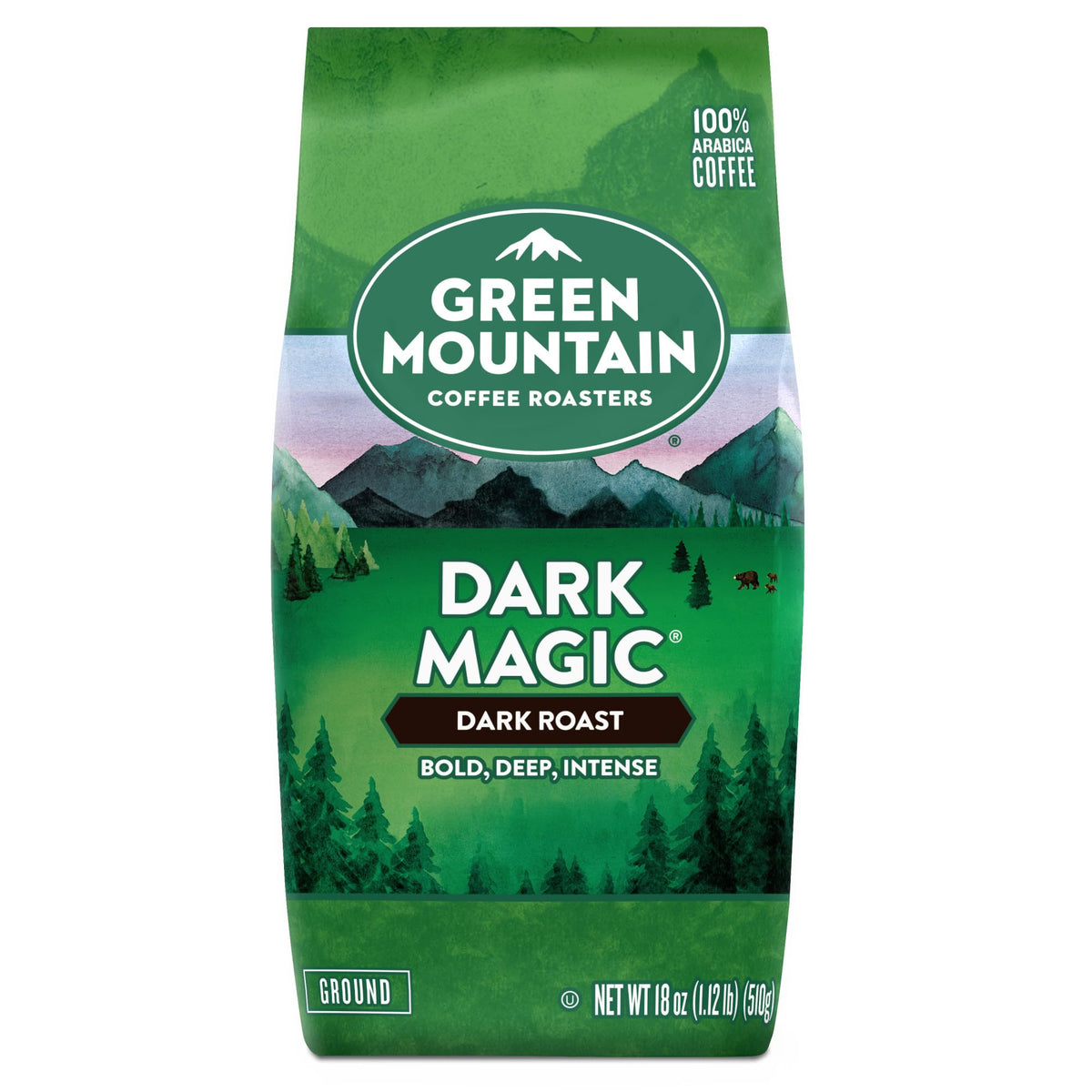 Freshly roasted Green Mountain Dark Magic beans ready to grind.
