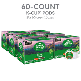 Green Mountain Dark Magic Decaf Coffee Beans with deep flavor.