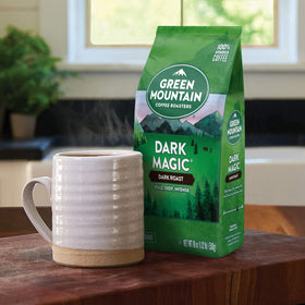 Morning mug filled with Green Mountain Dark Magic aroma.