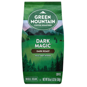 Green Mountain Dark Magic mug with steam ready for a rich cup.