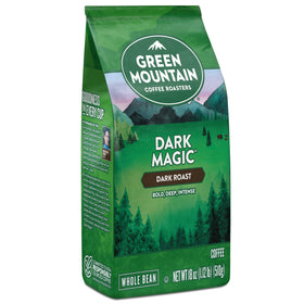 Green Mountain Dark Magic pour-over setup with a steady, even pour.