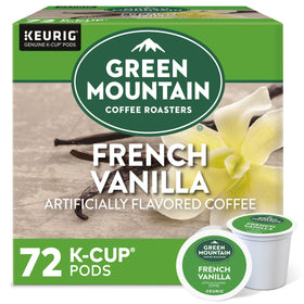 Green Mountain French Vanilla Keurig pods for a smooth morning brew.