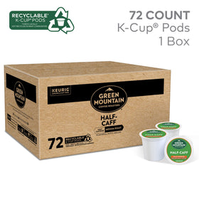 A brewed cup from Green Mountain Half Caff K-Cups showing rich crema.