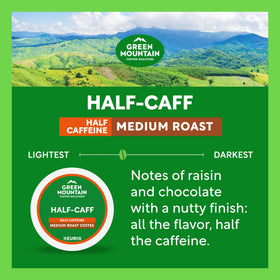 Green Mountain Half-Caff kosher certification badge signals quality standards
