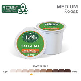 Green Mountain Half Caff pod drawer ready for quick single-serve mornings.