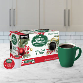 Green Mountain Holiday Blend gift-ready packaging invites seasonal gifting ideas