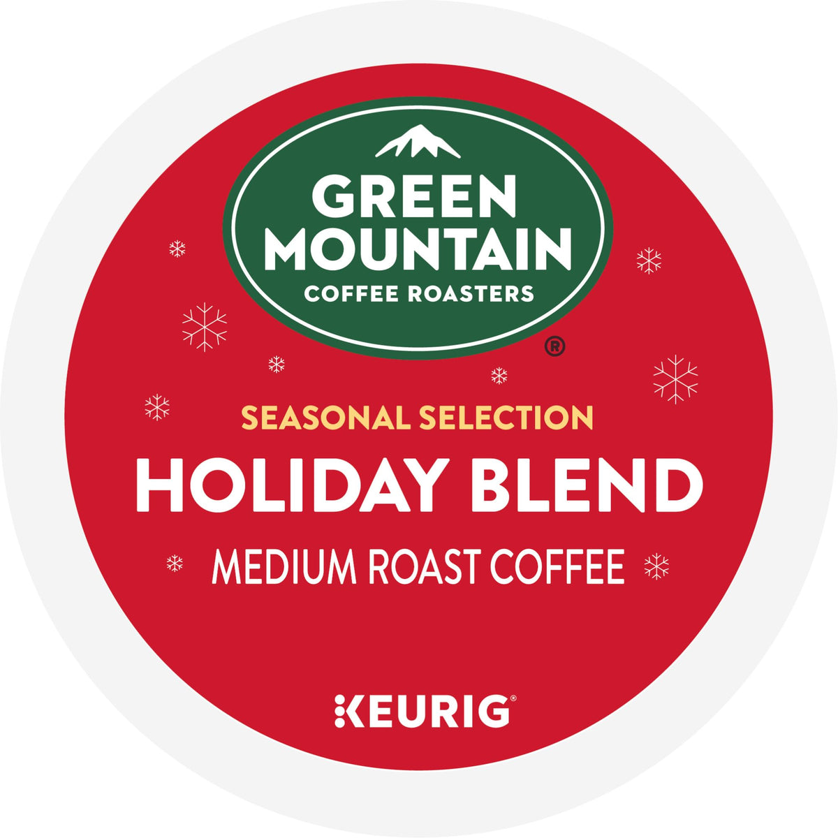 Front view of Green Mountain Holiday Blend K-Cup box