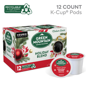 Green Mountain Holiday Blend K-Cup close-up highlighting rich aroma and balanced notes