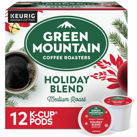 Green Mountain Holiday Blend K-Cup pack showcasing festive flavor for convenient mornings