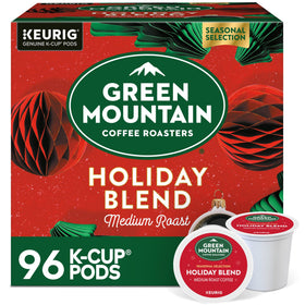 Green Mountain Holiday Blend K-Cup pods pack for quick festive mornings