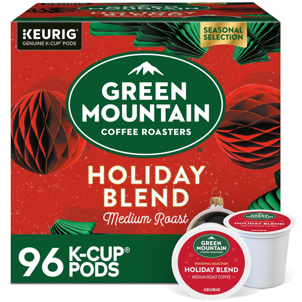 Green Mountain Holiday Blend K-Cup pods pack for quick festive mornings
