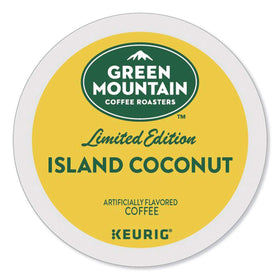 Green Mountain Island Coconut K-Cups cup ready for quick coconut coffee.