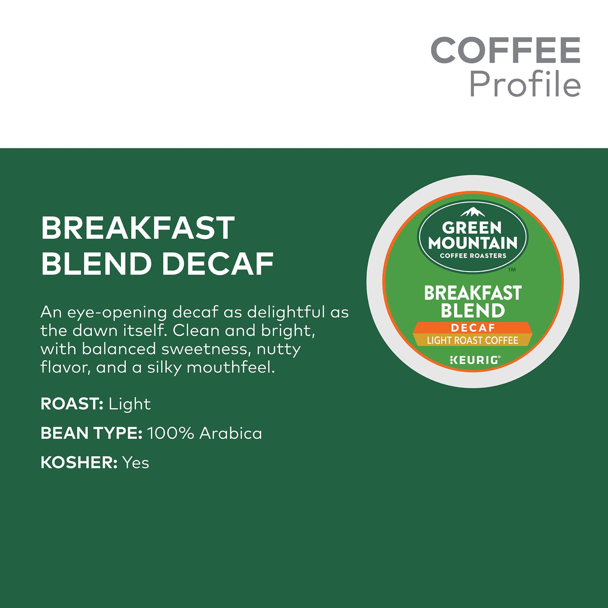 K-Cup pod from Green Mountain compatible with all Keurig brewers.