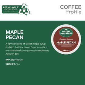 Green Mountain Maple Pecan pod closeup shows quality ground coffee ready for brewing.