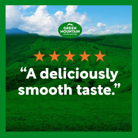 Mountain landscape behind Nantucket Blend branding reflects Green Mountain origins.