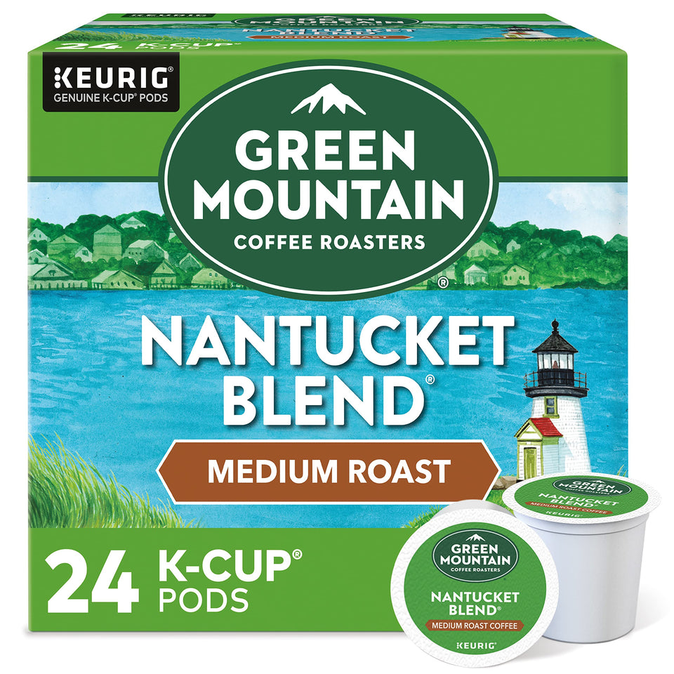 Green Mountain Nantucket Blend pods sit ready for quick, flavorful mornings.