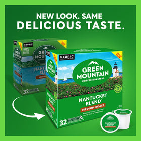 Steaming Nantucket Blend cup shows balanced berry and chocolate notes.