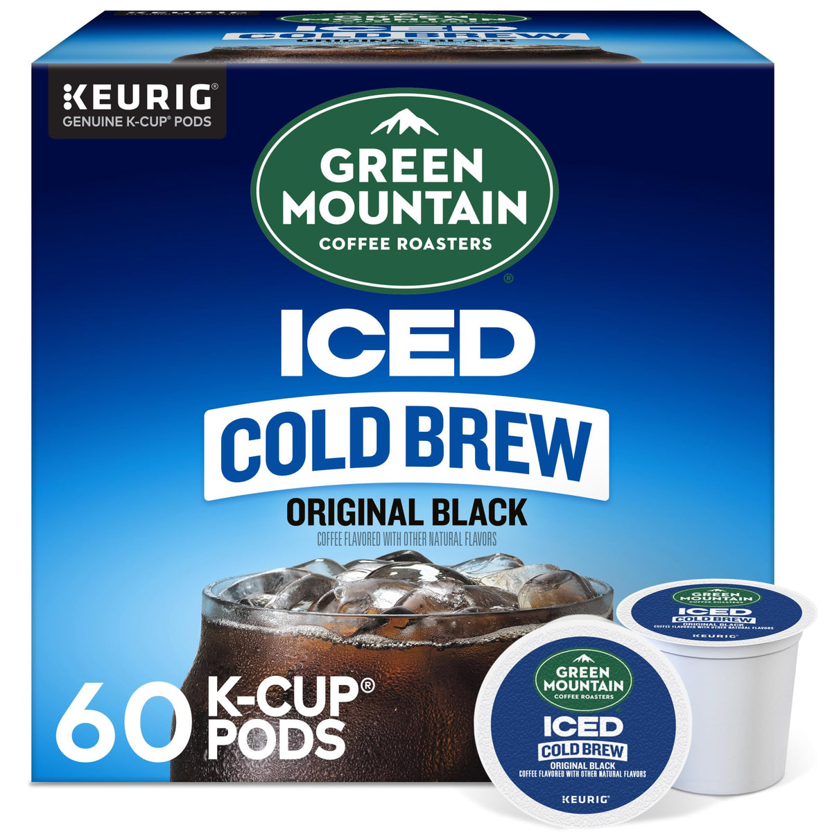 Green Mountain Original Black Iced Cold Brew pod, ready for ice-friendly sipping.
