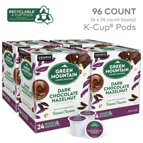 Green Mountain packaging box highlights bold flavor and Keurig compatibility.