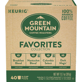 Array of Green Mountain coffee roasts in the collection
