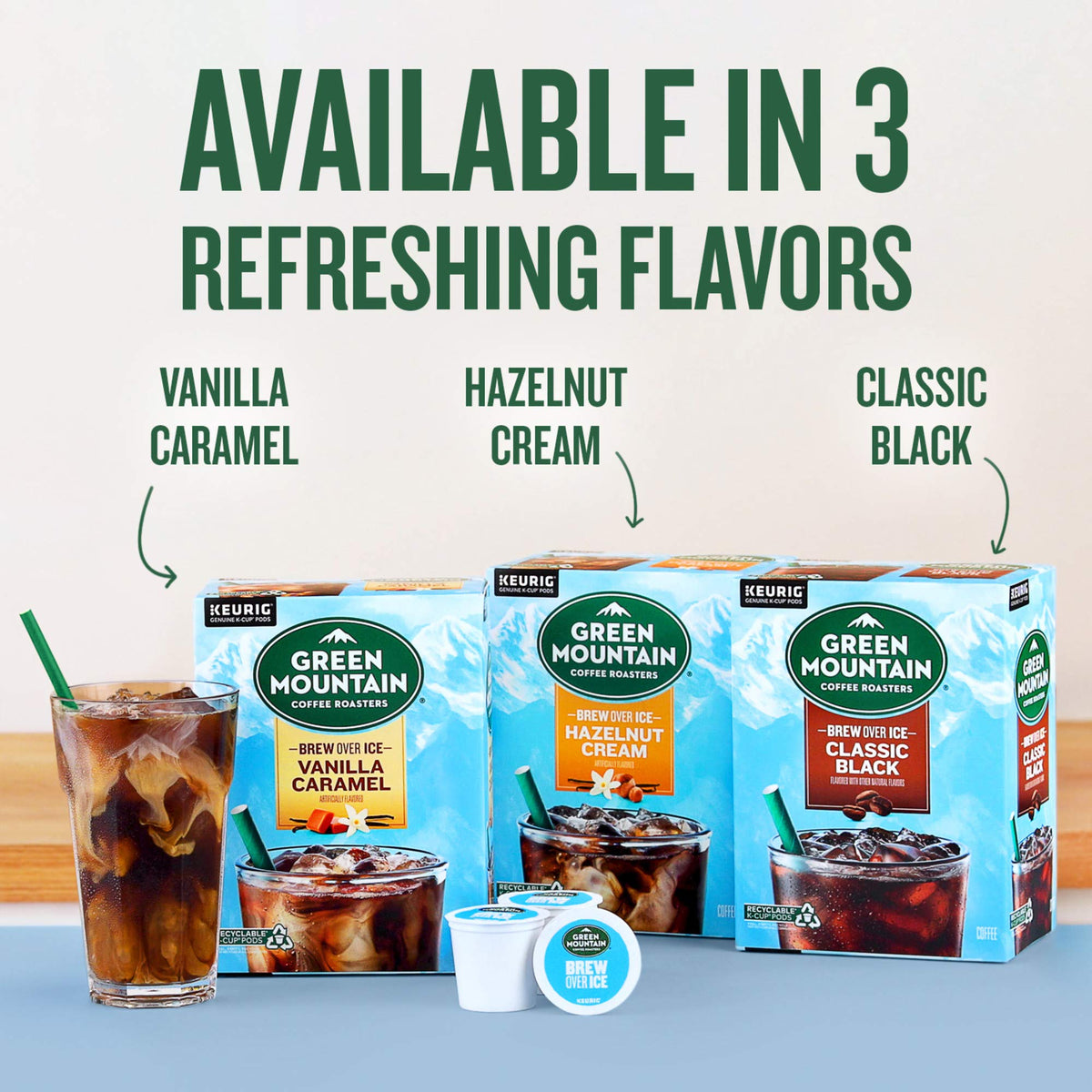Green Mountain single-serve pods provide consistent cups in busy mornings.