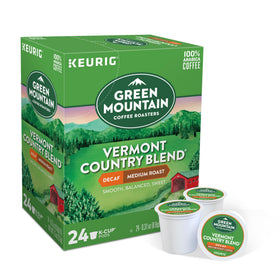Green Mountain Vermont Country Blend Decaf K-Cup grounds for a smooth, balanced cup