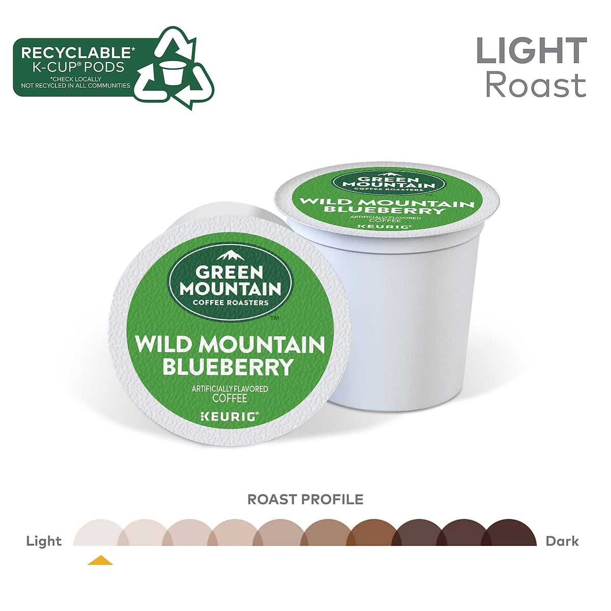 Green Mountain Wild Mountain Blueberry Coffee ground coffee ready for fast brew.