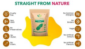 GREEN NECTAR pineapple powder stirred into a glass, releasing bright tropical aroma.