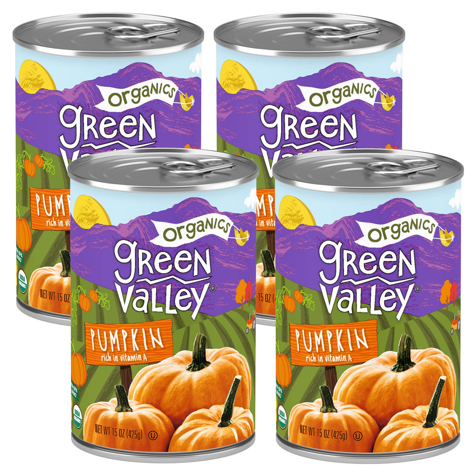 Green Valley Organics Pumpkin pack-4 image shows ready-for-baking, farm-to-table quality.