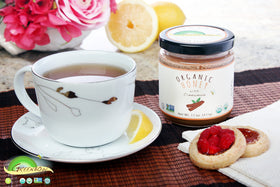 Greenbow Organic Honey with Cinnamon over yogurt bowl