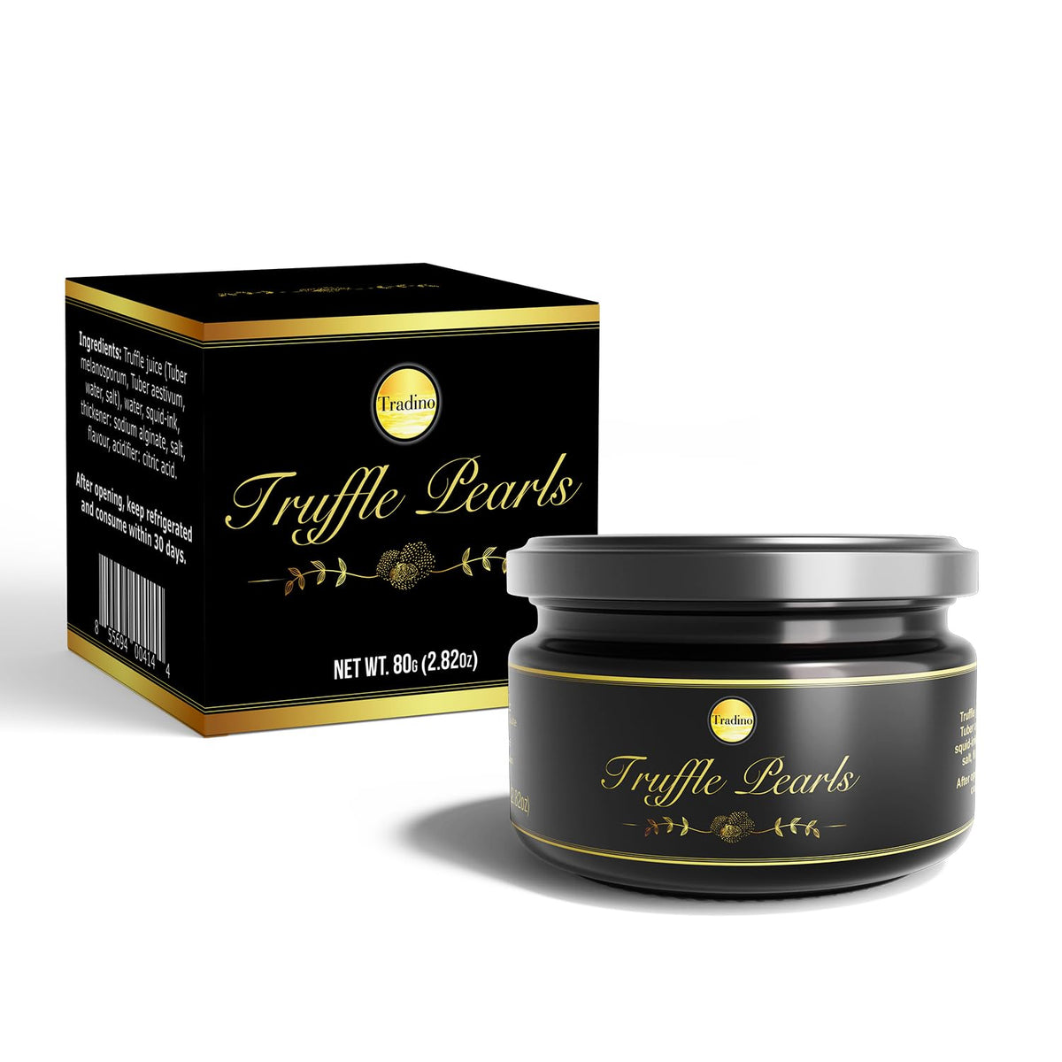 Greenfit Tradino Premium Black Truffle Pearls in elegant packaging for gourmet gifts