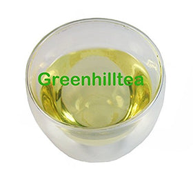 Greenhilltea Decaf Jasmine Green Tea packaging highlighting sustainable 8 oz bag.