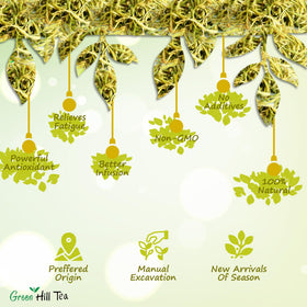 Steeping Greenhilltea honeysuckle tea releasing floral aroma for calming notes