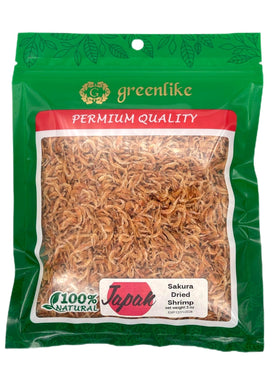 Greenlike Japanese dried Sakura shrimp 2oz packaging, easy to store for quick meals