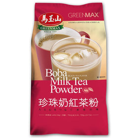 Greenmax Boba Milk Tea Powder bag front with authentic Taiwanese black tea flavor